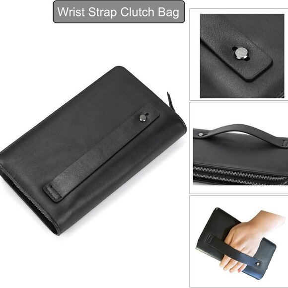 Premium Genuine Leather Wallet: Double Zipper Design with Ample Storage Capacity - Picture 4 of 8